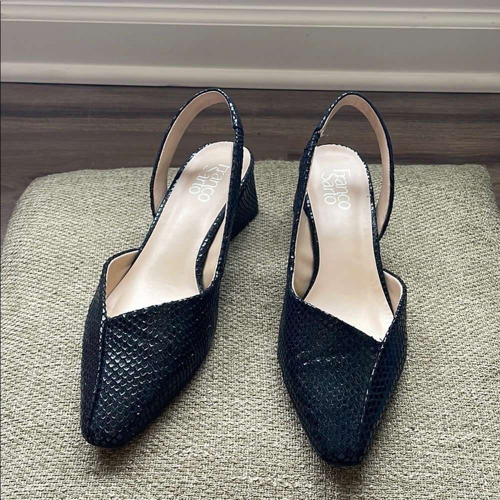 Franco Sarto Black Slingback Women's Shoes